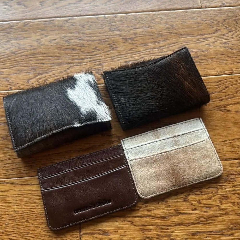 Stylish Leather Card Holder Set - Brown, Black, White